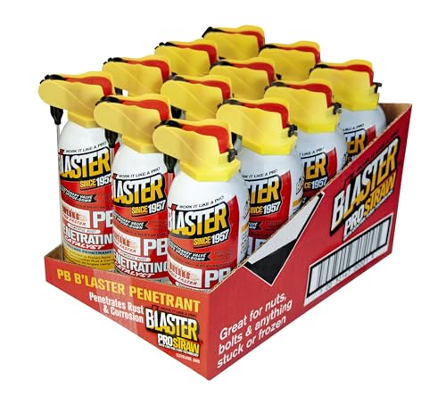 B'laster PB Blaster Penetrating Oil Spray Breaks Free Rusted or Frozen Bolts, Rust Penetrating Spray, Rust Prevention Spray, Anti Corrosion Spray, 11 Ounces, Pack of 12