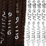 12 Pcs Braid Hair Accessories Celtic Hair Jewelry Alloy Dreadlock Accessories Loc Jewelry Hair Braid Coil Jewel Hair Cuffs Snake Hair Clips for Women and Girls (Silver, Vintage Style)