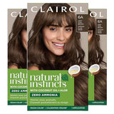 Clairol Natural Instincts Demi-Permanent Hair Dye, 6A Light Cool Brown Hair Color, Pack of 3