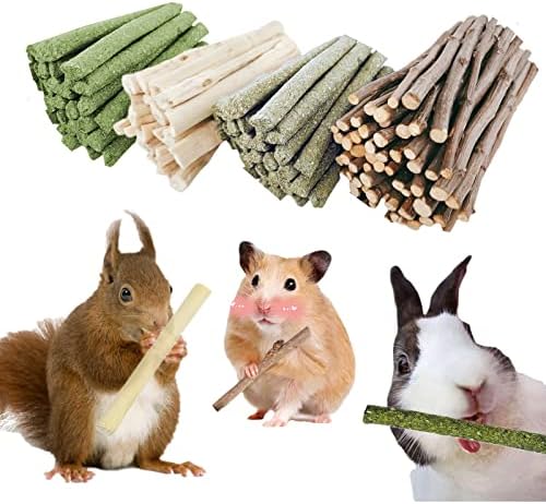 Bunny Chew Stick Rabbit Toy Treat 400g 4 in 1 Molar Stuff 100% Organic Natural Snack Apple Branch Sweet Bamboo Timothy Hay Alfalfa Food Clean Teeth Hamster Chinchilla Parrot Gerbil Squirrel