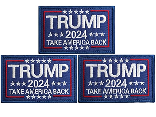 3 Pack Donald Trump 2024 Flag Patch Save America Again Flags Patches Tactical President Patch for Hats, Tactical Bags, Jackets, Clothes Patch Team Army Patch...