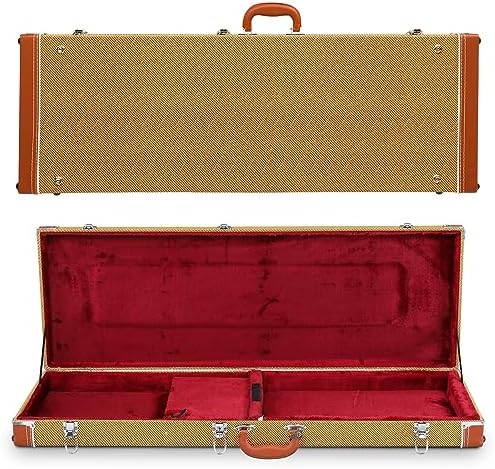 Ktaxon Electric Guitar Hard Case, Rectangle Wooden Standard 39-Inch Electric Guitars Hard-Shell Protective Carrying Case for KST/KTL/170 Model with Lock Latch Padding (Yellow)