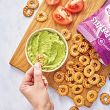 Crisp Power High Protein Pretzel Crisps - 6 Pack x 1.75 oz Crunchy & Flavorful Plant-Based Snack. No Sugar, 28g Protein Per Pack in 3 Savory Flavors, Vegan, Keto Friendly, Non-GMO, Kosher Non-Dairy (1.75 Ounce (Pack of 6), Sesame)