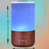 BlueHills Premium 4000 ml Tall Essential Oil Diffuser 4L 4 Liter 50 Hour Run with Remote Timer Aroma Humidifier 1 Gallon Big Capacity High Mist Output for Large Room Lights Dark Wood Grain XL T402