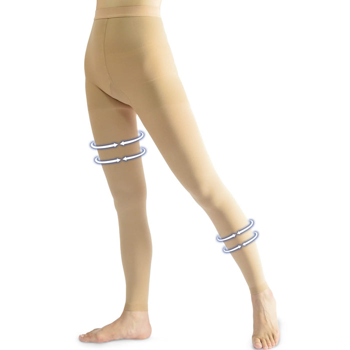 beister Medical Compression Pantyhose for Women & Men, 20-30mmHg Graduated Support Tights, Opaque Footless Waist High Compression Stockings & Leggings for Varicose Veins, Edema, Flight, DVT