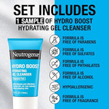 Neutrogena Hydro Boost Skincare Set, Hydro Boost Water Cream Face Moisturizer for 72-Hour Hydration, 1.7 Fl Oz, & Hydro Boost Hydrating Gel Facial Cleanser Trial Size, 0.5 Fl Oz, 2 Pack