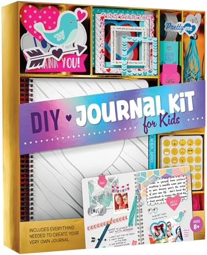 DIY Journal Kit for Girls - Great Gift for 8-14 Year Old Girl - Cool Birthday Easter Gifts Ideas for Teens - Fun, Cute Art & Crafts Kits for Tween Teenage Kids - Scrapbook & Diary Supplies Toy Set