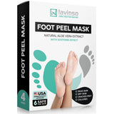 Lavinso Foot Peel Mask for Dry Cracked Feet – 4 Pack Dead Skin Remover Foot Mask for Cracked Feet and Callus - Exfoliating Feet Peeling Mask for Soft Baby Feet, Original Scent