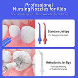 Water Dental Flosser for Kids, Oral Irrigator, Portable Water Deep Cleaning Pick, 4 Modes for Ages 6+ Safe Waterproof Dental Flosser Rechargeable with 4 Jet Tips for Gums Braces Care F5023