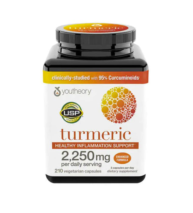 Youthory Turmeric Supplement – Extra Strength for Healthy Joint Support (2250mg, 210 Capsules)