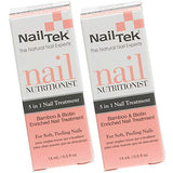 Nail Tek Nail Nutritionist, Bamboo & Biotin 5 in 1 Nail Treatment for Soft and Peeling Nails, 0.5 oz, 2-Pack