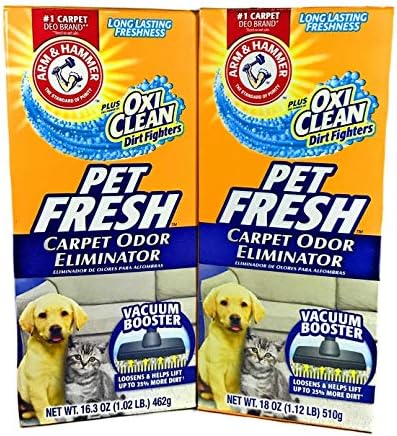 Arm & Hammer Pet Fresh Carpet Odor Eliminator Plus Oxi Clean Dirt Fighters, 18 oz,(PACK OF 2)