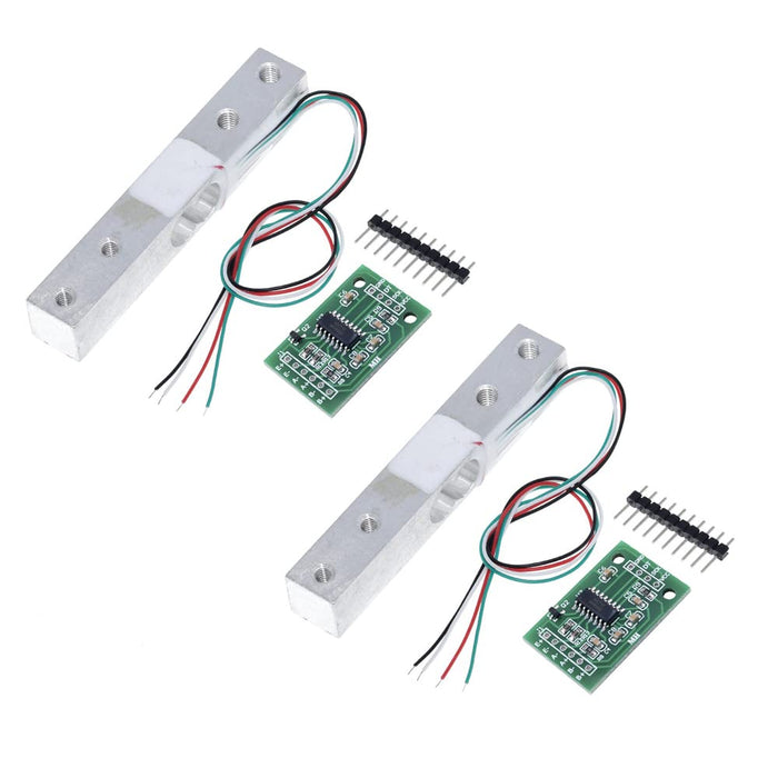 2 Sets Digital Load Cell Weight Sensor + HX711 ADC Module Weighing Sensor for Arduino DIY Portable Electronic Kitchen Scale Kit (5kg, HX711)