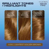 Clairol Nice'n Easy Permanent Hair Dye, 6.5G Lightest Golden Brown Hair Color, Pack of 3