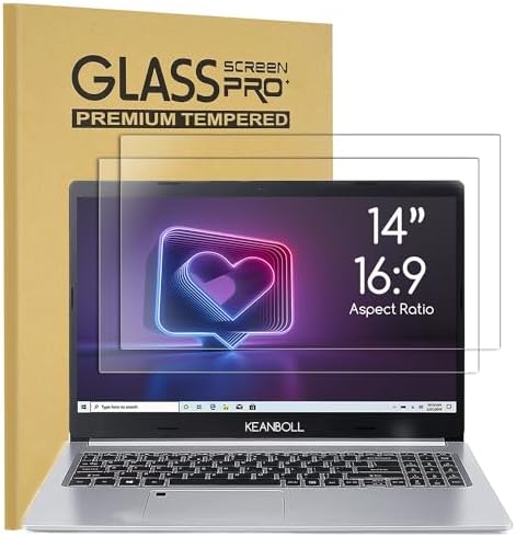 KEANBOLL 2-Pack 14 inch Laptop Tempered Glass Screen Protector for Lenovo Hp Dell Acer Asus Samsung etc 14 inch Laptop-(16:9 Aspect Ratio,309x174mm),Bubble Free & Ultra Clear & Automatic Adsorption