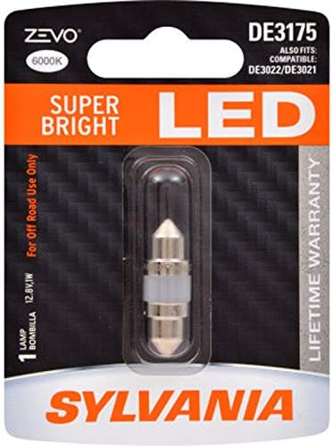 SYLVANIA - DE3175 31mm ZEVO LED Festoon White Bulb - Bright LED Bulb, Ideal for Interior Lighting - Map, Dome, Trunk, Cargo and License Plate (Contains 1 Bulb)