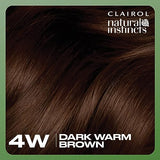 Clairol Natural Instincts Demi-Permanent Hair Dye, 4W Dark Warm Brown Hair Color, Pack of 3