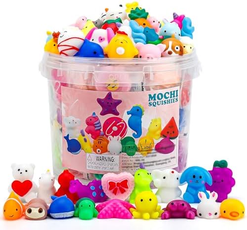 100Pcs Party Favors for Kids 4-8-12, Kawaii Mochi Squishy Toys for Kids, Bulk Fidget Toys Treasure Box Toys for Classroom Prizes,Valentine's Day Easter Egg Fillers Birthday Gifts for Kids