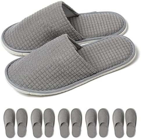 SPA Slippers, 6/12 Pairs Disposable Slippers for Guests, Soft Hotel Slippers Polar Fleece, Washable Reusable House Slippers Unisex, Bride Slippers for Wedding Party Bedroom Travel