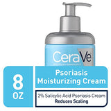 CeraVe Moisturizing Cream for Psoriasis Treatment | With Salicylic Acid for Dry Skin Itch Relief & Urea for Moisturizing | Fragrance Free & Allergy Tested | 8 Oz