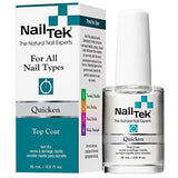 Nail Tek Quicken, Fast Drying Top Coat for All Nail Types, 0.5 oz, 2-Pack