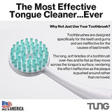 Tung Tongue Brush & Gel Kit | Tongue Cleaner for Adults | Tongue Scraper to Fight Bad Breath and Halitosis | Mouth Odor Eliminator | Fresh Mint | Made in America (Set of 2)