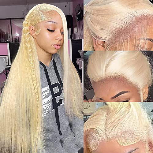 Alididi 613 Lace Front Wigs Human Hair Blonde Wig Human Hair 13x4 150% Density Straight Lace Frontal Wigs Human Hair Blonde Wig Pre Plucked With Baby Hair Lace Front Wigs Human Hair (26 Inch)