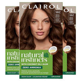 Clairol Natural Instincts Demi-Permanent Hair Dye, 5BZ Medium Bronze Brown Hair Color, Pack of 3