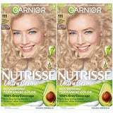 Garnier Hair Color Nutrisse Nourishing Creme, 111 Extra-Light Ash Blonde (White Chocolate) Permanent Hair Dye, 2 Count (Packaging May Vary)