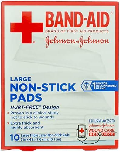 BAND-AID® Brand HURT-FREE® Non-stick Pads 3INX4IN, 10 COUNT