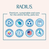 RADIUS Totz Plus Brush Kids Toothbrush Silky Soft BPA Free ADA Accepted Designed for Delicate Teeth & Gums for Children 3 Years & Up - Bluewhite/GreenYellow/Blueblue - Pack of 3