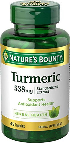 Natures Bounty Turmeric 538 mg Standardized Extract, 45 Count (Pack of 2)