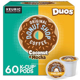 The Original Donut Shop Duos Coconut + Mocha Coffee, Keurig Single Serve K-Cup Pods, Medium Roast Coffee, 60 Count, (6 Packs of 10)