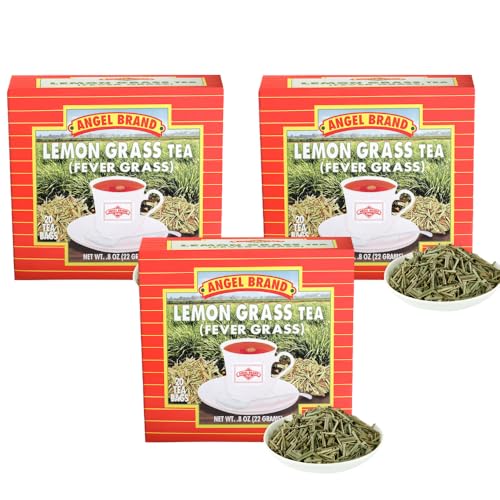 Angel Brand Lemongrass Tea Bags 20 Tea Bags – Pack 3 Lemon Grass Tea with Ginger, Rose Hips, & Clove - Lemongrass Tea Bags with Balanced Flavor, Rich Nutrients & Health Benefits