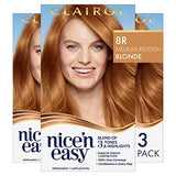 Clairol Nice'n Easy Permanent Hair Dye, 8R Medium Reddish Blonde Hair Color, Pack of 3