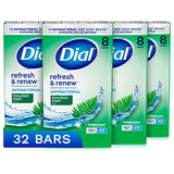 Dial Antibacterial Bar Soap, Refresh & Renew, Mountain Fresh, 4 oz, 32 Bars