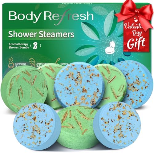 Shower Steamers Aromatherapy - 8 Pack Shower Bombs with Natural Essential Oils, Birthday Gifts for Women Self Care Relaxation Home SPA Stress Relief, Valentines Day Gifts for Her, Mom, Women