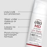 EltaMD UV Daily SPF 40 Face Sunscreen Moisturizer, SPF Moisturizer Face Sunscreen with Zinc Oxide, Lightweight Daily Moisturizer with SPF, 1.7 oz Pump