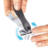 GLOSSY END EZ Grip 360 Degree Rotary Stainless Steel Sharp Blade Fingernail Toenail Clipper, Trimmer and Cutter