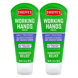 O'Keeffe's Working Hands Night Treatment Hand Cream, 3 oz Tube, (Pack of 2)