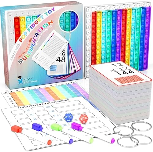 Multiplication Flash Cards + Multiplication Chart - Math Manipulatives Multiplication Fact Cards - Mutiplication Game Flashcards - Times Table Multiplication Flash Cards 3rd Grade, 4th, 5th, 6th Grade