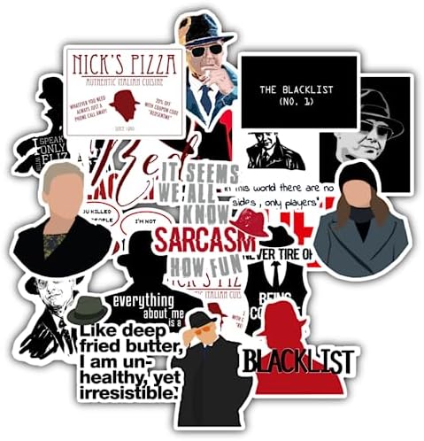 20 Pcs Stickers Packs Blacklist Decal of Colorful The Vinyl Aesthetic Sticker Waterproof for Water Bottle Computer Laptop Luggage Phone Car Skateboard Bumper