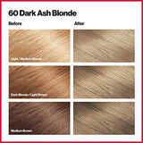 Revlon Permanent Hair Color, Permanent Hair Dye, Colorsilk with 100% Gray Coverage, Ammonia-Free, Keratin and Amino Acids, 60 Dark Ash Blonde, 4.4 Oz (Pack of 3)