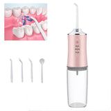 Cordless Water Flosser for Teeth, 240ML 3 Modes 4 Jet Tips Portable Electric Flosser, IPX7 Waterproof Oral Irrigator Dental Flosser Cleaning Kit for, Gums, Braces Care,Travel Home Braces (Pink)