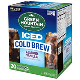 Green Mountain Coffee Roasters Almond Vanilla Iced Cold Brew Coffee, Single Serve Keurig K-Cup Pods, 20-Count Box