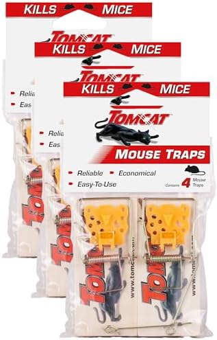 Tomcat Mouse Traps (Wooden), 4 Traps (Pack of 3)