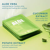 LAPCOS Aloe Sheet Mask, Daily Face Mask with Cucumber and Aloe Gel to Calm and Moisturize Skin, Korean Beauty Favorite, 5-Pack