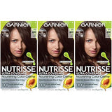 Garnier Hair Color Nutrisse Ultra Coverage Nourishing Creme, 400 Deep Dark Brown (Sweet Pecan) Permanent Hair Dye, 3 Count (Packaging May Vary)