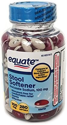 Equate - Stool Softener 100 mg, 280 Softgels (Compare to Colace)