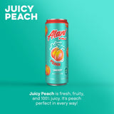 Alani Nu JUICY PEACH Sugar Free, Low Calorie Energy Drinks | 200mg Caffeine | Biotin B Vitamins | Zero Sugar | 10 Calories | 12 Fl Oz Cans | 12 Pack